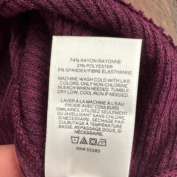 Express Plum Ribbed Knit Top - Picture 3 of 3